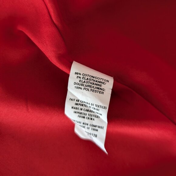 JACOB Long Red Trench Coat Button Up with Faux Pockets Women's Size M - Picture 8 of 13